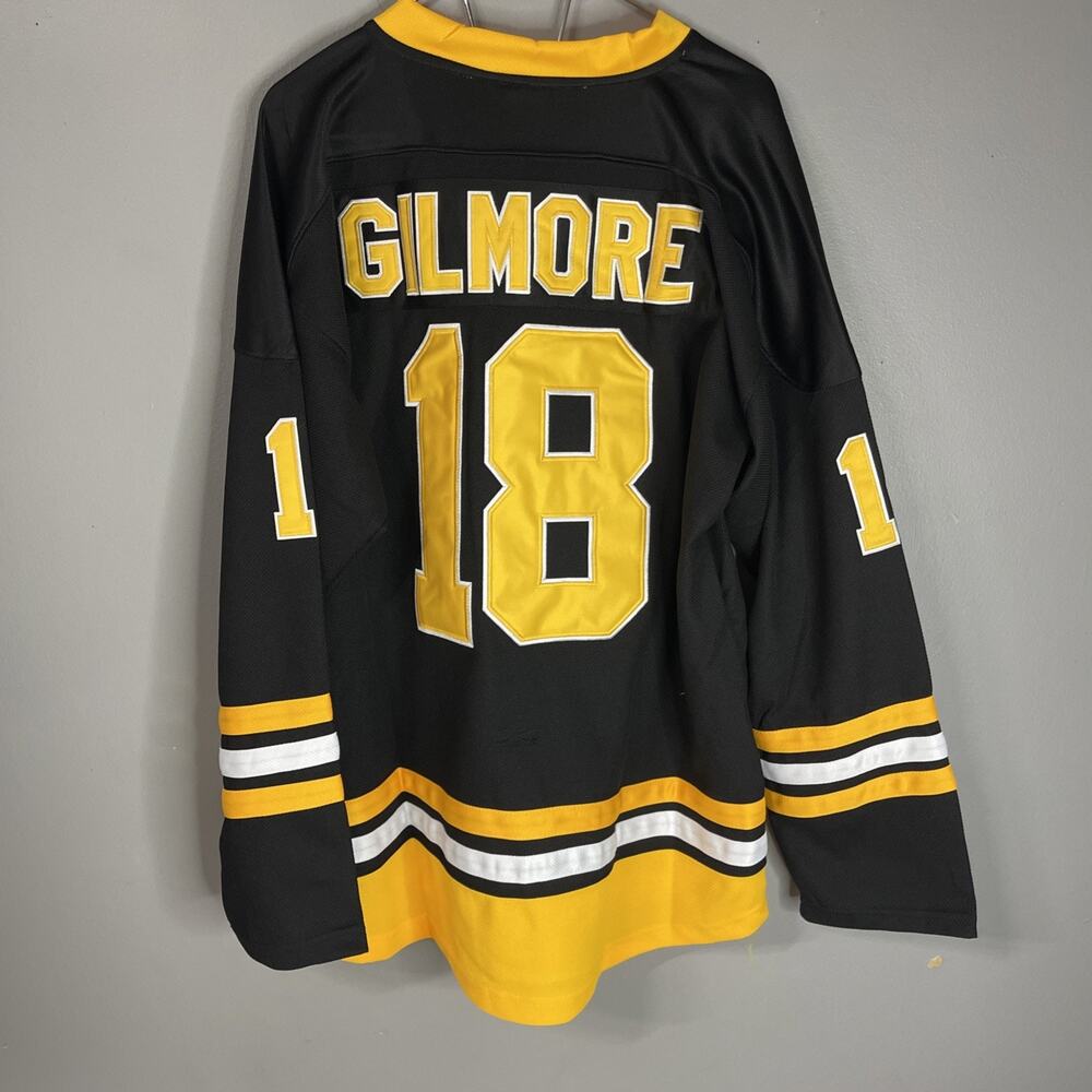 Happy Gilmore Jersey Large Boston Bruins Hockey Black Yellow #18 - Picture 3 of 3